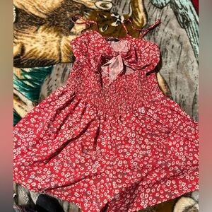 SHEIN Red Floral Kids Dress